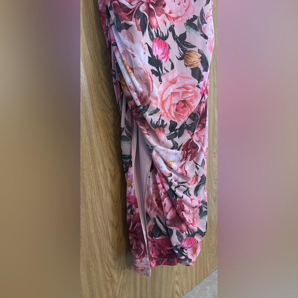 Express Pink Floral Asymmetrical Dress - Picture 10 of 11